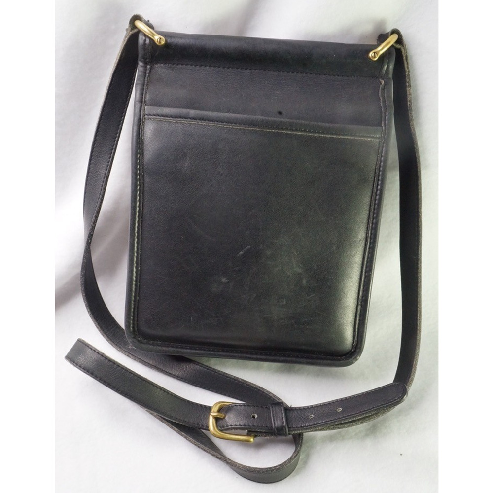 Vintage 90s Coach Murphy 9930 Black Leather Brass Turn Lock Crossbody Bag Purse - Picture 7 of 15